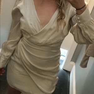 Satin gold dress